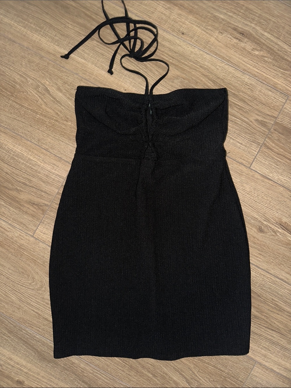 wild fable Black Strapless Halter Bodycon Mini Dress